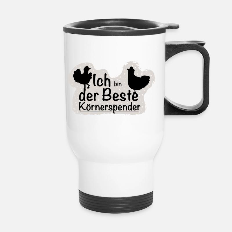 Körnerspender - Thermobecher mit Tragegriff - Weiß