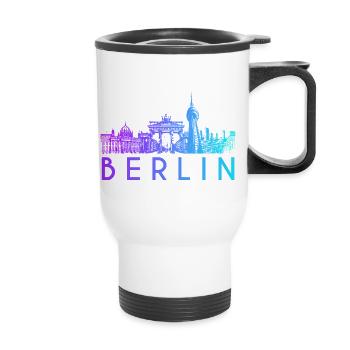 Berlin Skyline - Thermobecher mit Tragegriff - Weiß - Vorne