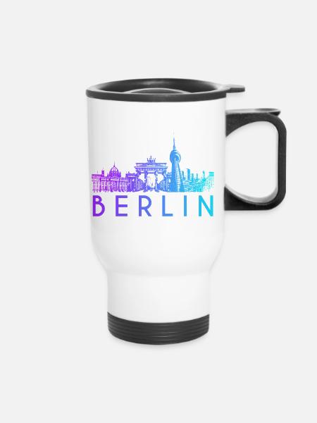 Berlin Skyline - Thermobecher mit Tragegriff - Weiß