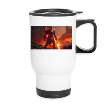 Fantasy Lava Knight - Thermobecher mit Tragegriff - Weiß - Vorne