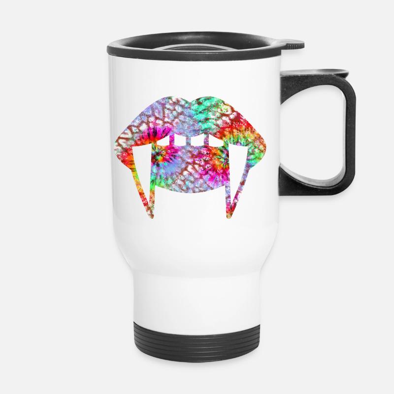 Groovy Vampirelips Coloré - Tasse isotherme avec poignée - blanc