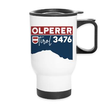 Olperer Überschreitung Hochtour Souvenirs Tirol - Thermobecher mit Tragegriff - Weiß - Vorne