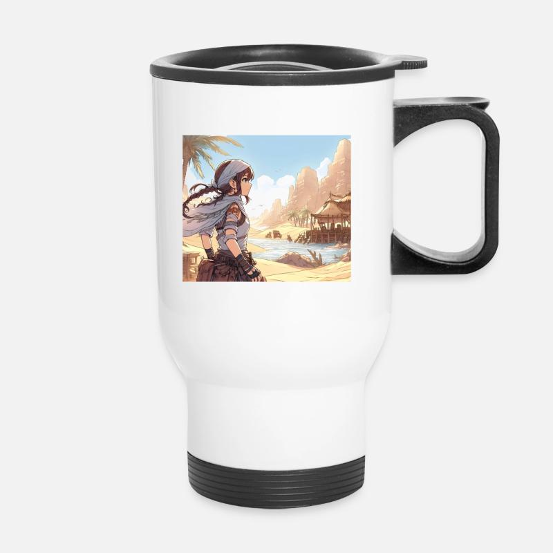 Manga Desert Girl - Thermal mug with handle - white