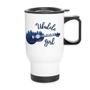 "Ukulele Girl" Music Nature Musician - Thermal mug with handle - white - Front