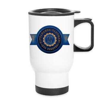 Nityananda Vartmani Bleu - Tasse isotherme avec poignée - blanc - Devant