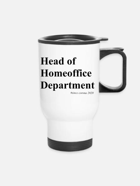 Homeoffice - Thermobecher mit Tragegriff - Weiß