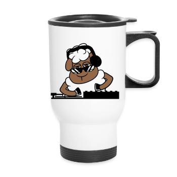 Cool DJ Sheep Sheep Mixer Musique de fête - Tasse isotherme avec poignée - blanc - Devant