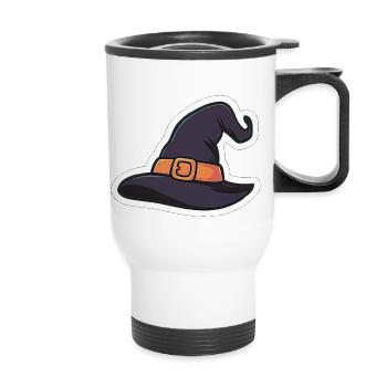 Cute Witch Hat Sticker - Thermal mug with handle - white - Front