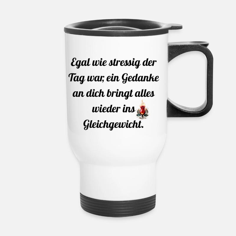 No matter how stressful - Thermal mug with handle - white