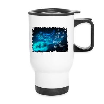 Swim through the stars - Thermal mug with handle - white - Front