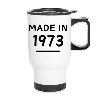 Fabriqué en 1973 - Année de naissance / Anniversaire - Tasse isotherme avec poignée - blanc - Devant