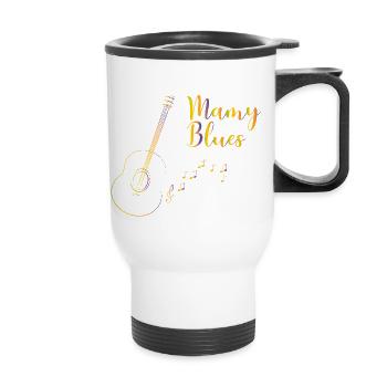 Mamy blues guitare et musique coloré - Tasse isotherme avec poignée - blanc - Devant