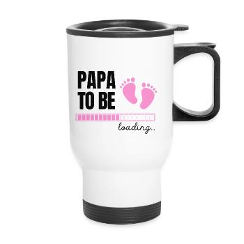 Futur papa - fille - Tasse isotherme avec poignée - blanc - Devant