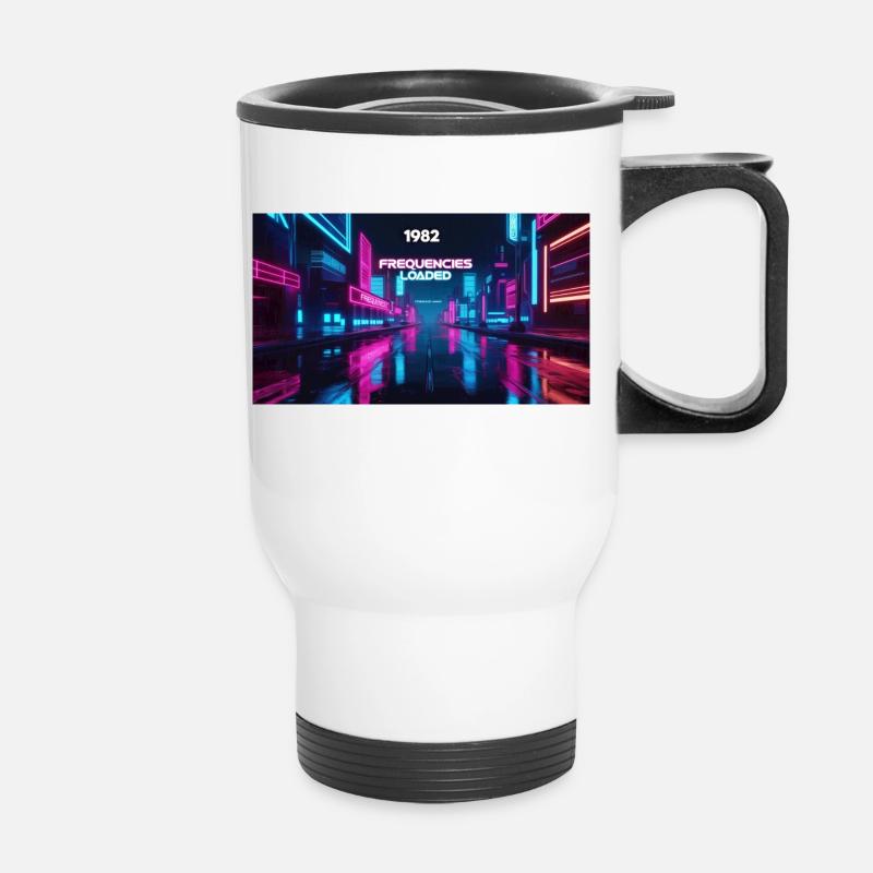 FREQUENCIES LOADED - Thermal mug with handle - white