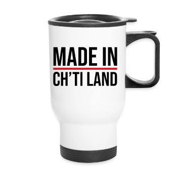 Made in Ch'ti land - Tasse isotherme avec poignée - blanc - Devant
