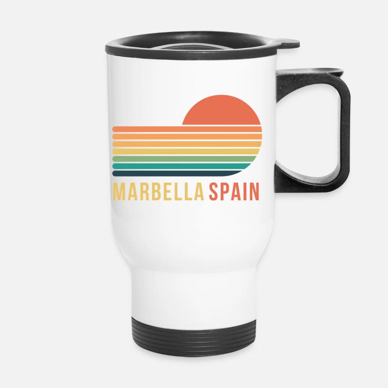 Marbella Spain - Thermobecher mit Tragegriff - Weiß