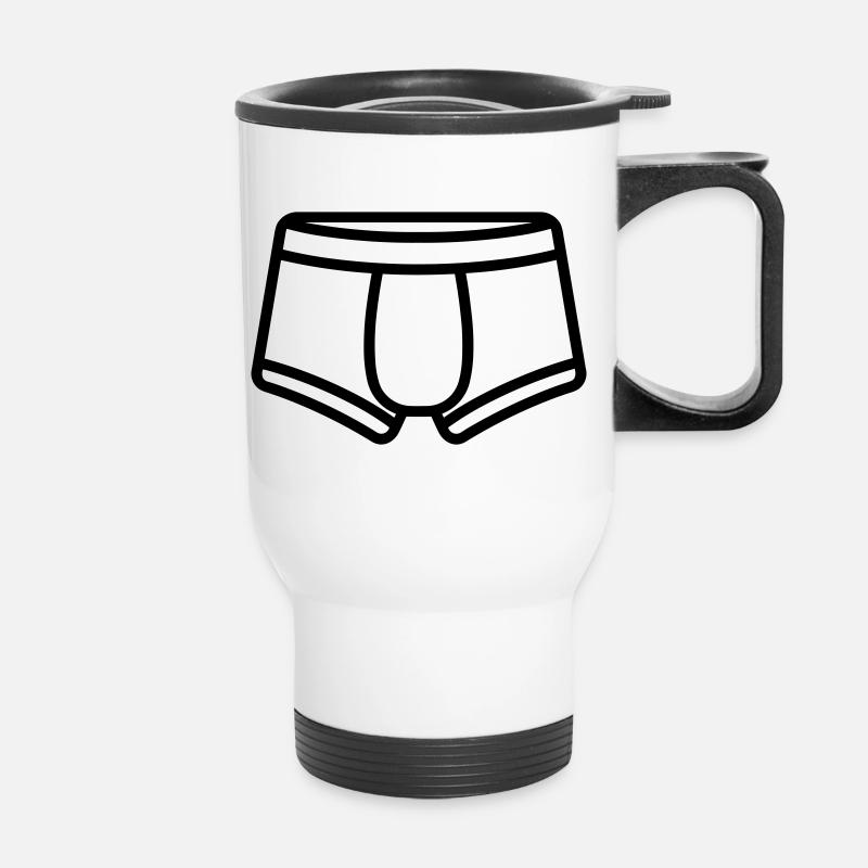Boxershorts - Thermobecher mit Tragegriff - Weiß