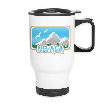 Mount Nevada - Thermal mug with handle - white - Front