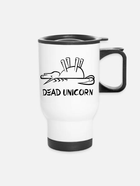 Dead Unicorn - Thermobecher mit Tragegriff - Weiß