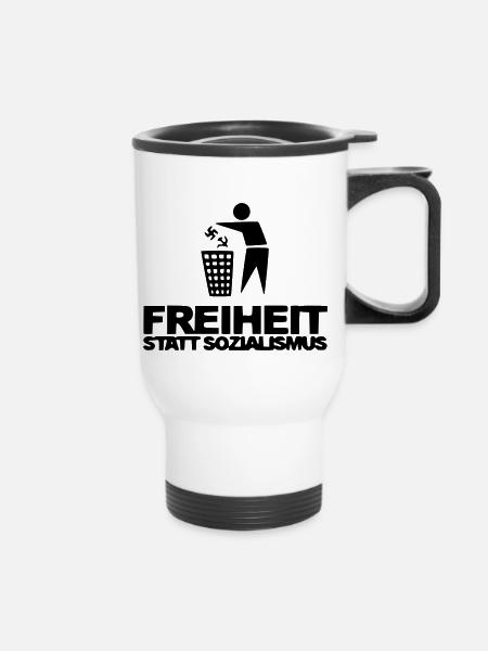 Freiheit statt Sozialismus - Thermobecher mit Tragegriff - Weiß
