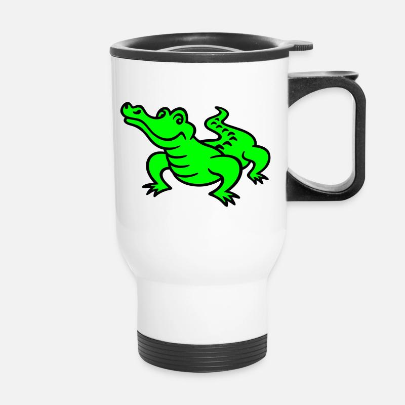 crocodile (a) - Thermal mug with handle - white
