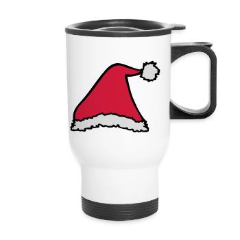 Chapeau de Père Noël - Tasse isotherme avec poignée - blanc - Devant
