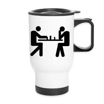 chess - check - Thermal mug with handle - white - Front