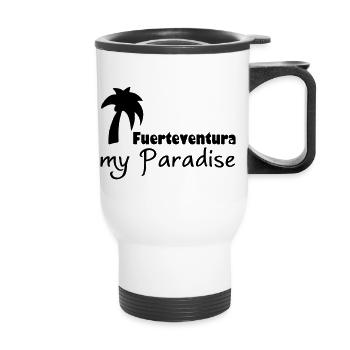Fuerteventura Paradise Urlaub Geschenk - Thermobecher mit Tragegriff - Weiß - Vorne