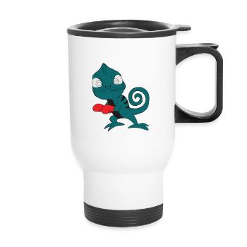 Gecko boxing - Thermal mug with handle - white - Front