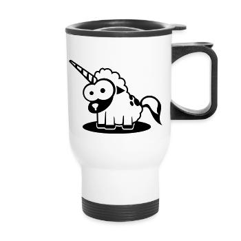 Verwandlungskünstler Lambda: als Einhorn - Thermal mug with handle - white - Front