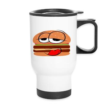 Burger fatigué - Tasse isotherme avec poignée - blanc - Devant