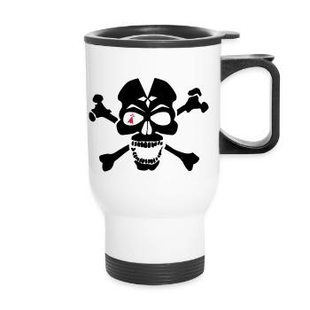 tete de mort crane os hermine oeil - Tasse isotherme avec poignée - blanc - Devant