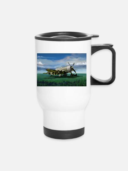 Thunderbolt P-47 - Thermobecher mit Tragegriff - Weiß