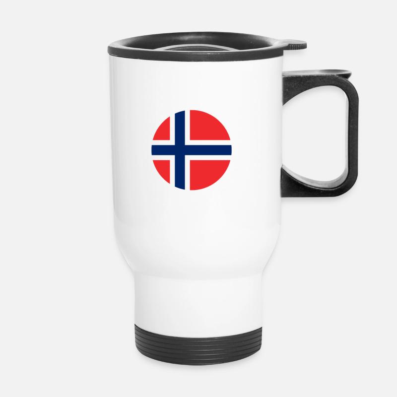 Norvège Drapeau norvégien drapeau - Tasse isotherme avec poignée - blanc