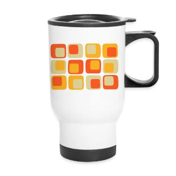 modèle des années 70 - Tasse isotherme avec poignée - blanc - Devant