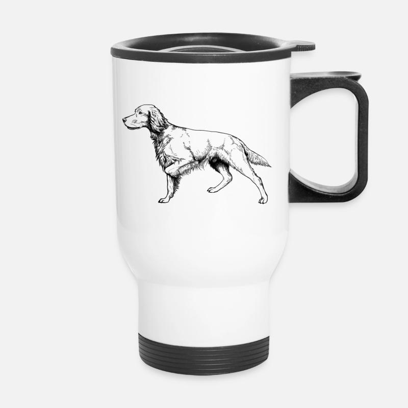 Setter vorstehend - Thermobecher mit Tragegriff - Weiß