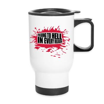 En allant en enfer - Tasse isotherme avec poignée - blanc - Devant