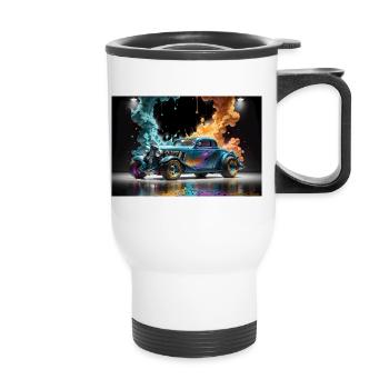 Hot Rod #3 - Thermal mug with handle - white - Front