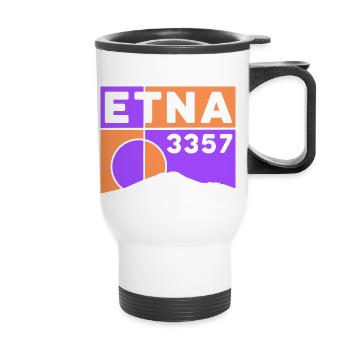 Etna Etna Mongibello volcano mountain Sicily souvenir - Thermal mug with handle - white - Front