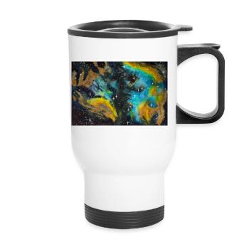 Galaxy Nebula NGC 5189 Galaxie Nebel Nerd Astro - Thermobecher mit Tragegriff - Weiß - Vorne