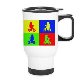 Junior Biker Pop Art Color - Thermal mug with handle - white - Front