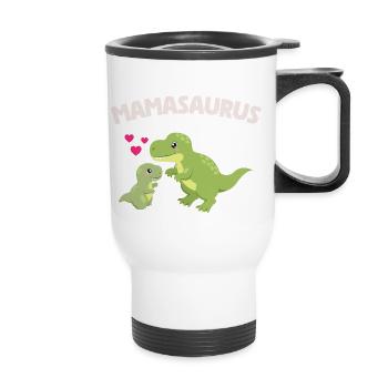 Mamasaurus - Conception de dinosaure mignon - Tasse isotherme avec poignée - blanc - Devant