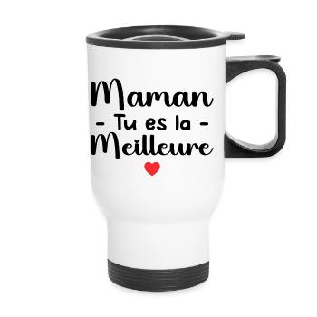 Mom, you're the best - Thermal mug with handle - white - Front
