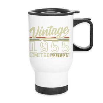 Légende depuis 1955 Né(e) en 1955 Anniversaire 69 ans - Tasse isotherme avec poignée - blanc - Devant