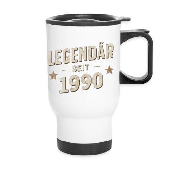 Legendär Seit 1990 - Thermobecher mit Tragegriff - Weiß - Vorne