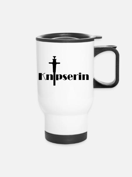 Knipserin - Thermobecher mit Tragegriff - Weiß