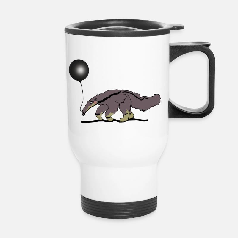 Ameisenbär - Thermobecher mit Tragegriff - Weiß