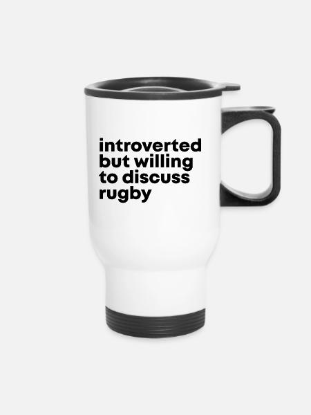 Rugby Rugby Rugby - Thermobecher mit Tragegriff - Weiß