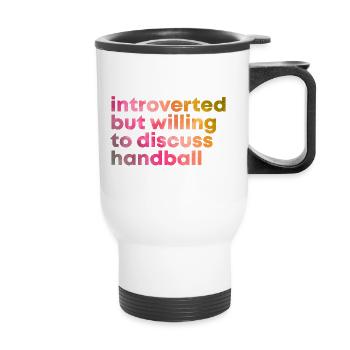 handball - Tasse isotherme avec poignée - blanc - Devant