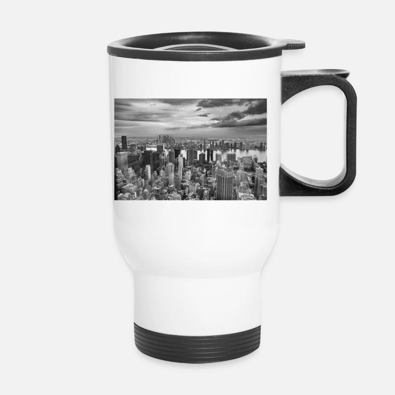 New York - Thermobecher mit Tragegriff - Weiß